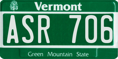 VT license plate ASR706