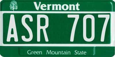 VT license plate ASR707