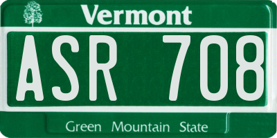 VT license plate ASR708