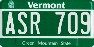VT license plate ASR709