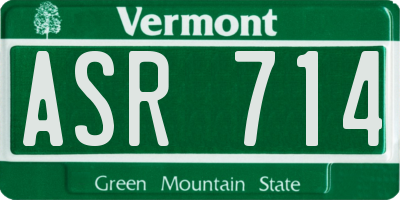 VT license plate ASR714