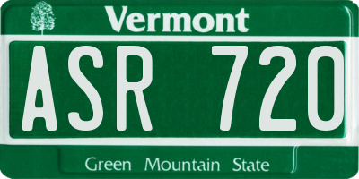 VT license plate ASR720