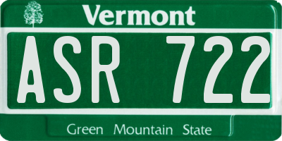 VT license plate ASR722