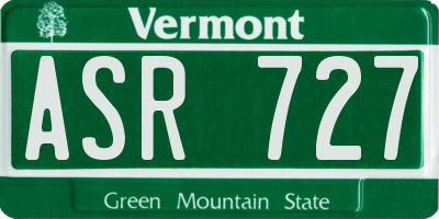 VT license plate ASR727
