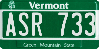 VT license plate ASR733