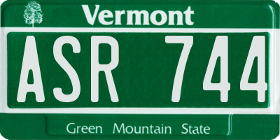 VT license plate ASR744