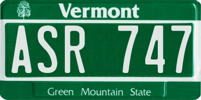 VT license plate ASR747