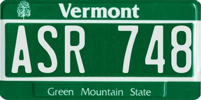 VT license plate ASR748