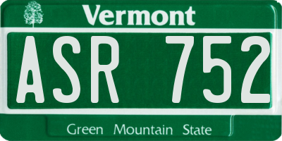 VT license plate ASR752