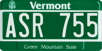 VT license plate ASR755