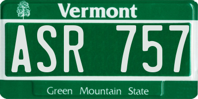 VT license plate ASR757