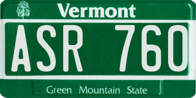VT license plate ASR760