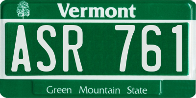 VT license plate ASR761