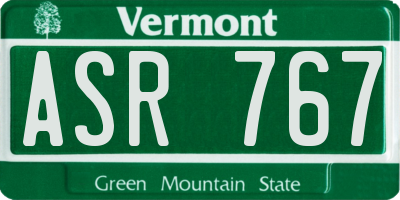 VT license plate ASR767