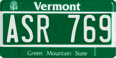 VT license plate ASR769