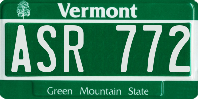 VT license plate ASR772