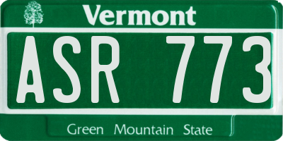 VT license plate ASR773