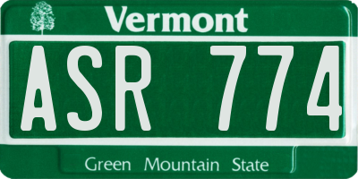 VT license plate ASR774