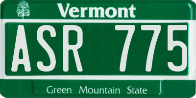 VT license plate ASR775