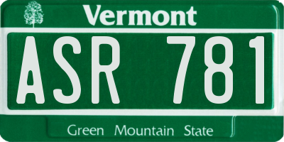 VT license plate ASR781