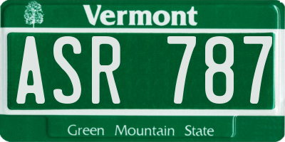 VT license plate ASR787