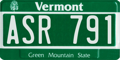 VT license plate ASR791