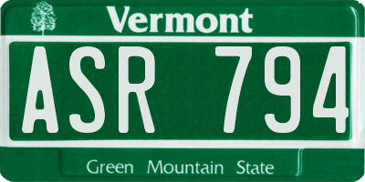 VT license plate ASR794