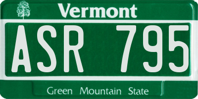VT license plate ASR795