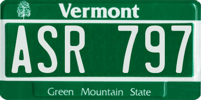 VT license plate ASR797