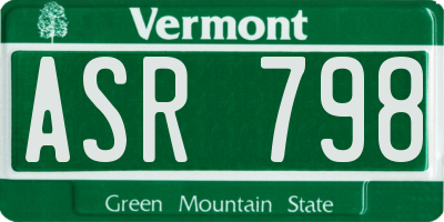VT license plate ASR798