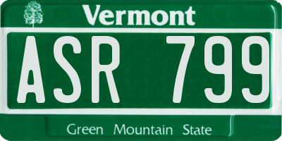 VT license plate ASR799