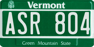 VT license plate ASR804