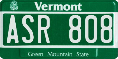 VT license plate ASR808