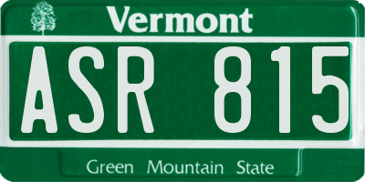 VT license plate ASR815