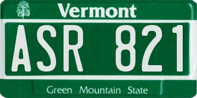 VT license plate ASR821