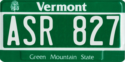 VT license plate ASR827