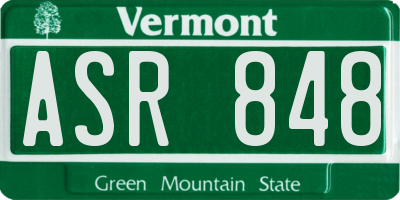 VT license plate ASR848
