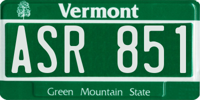 VT license plate ASR851