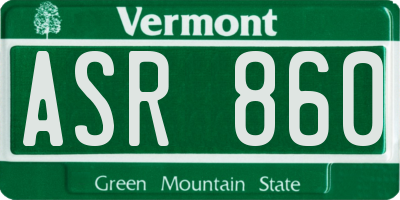 VT license plate ASR860