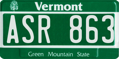 VT license plate ASR863