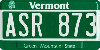 VT license plate ASR873