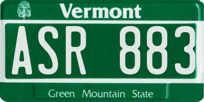 VT license plate ASR883