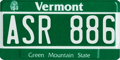 VT license plate ASR886