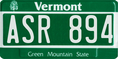 VT license plate ASR894