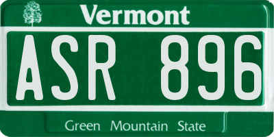 VT license plate ASR896