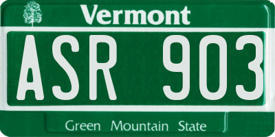 VT license plate ASR903