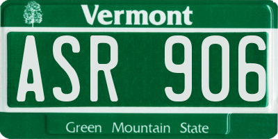 VT license plate ASR906