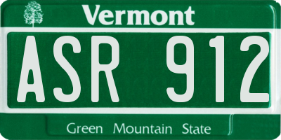 VT license plate ASR912