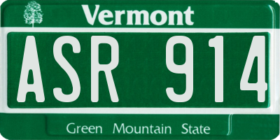 VT license plate ASR914