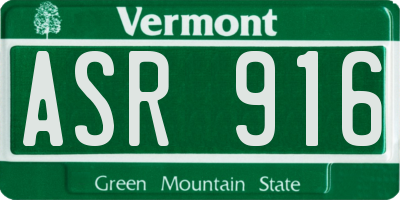 VT license plate ASR916